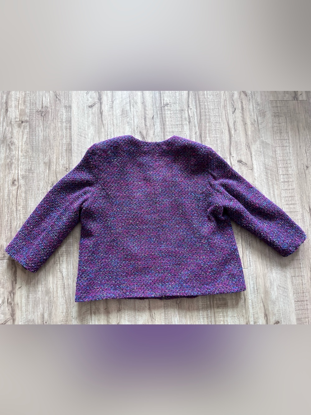 Wool blend Koret textured multi-color tweed jacket zip front closure Bouclé - Picture 9 of 9